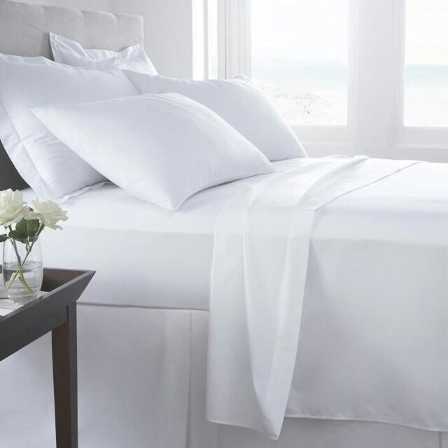Egyptian Cotton 400 TC Flat Sheet 100% Cotton - White - Single