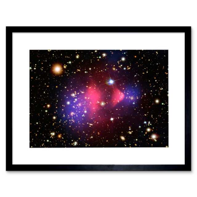 "Hubble Space Visible-Light X-Ray Image 9x7"" Black Framed Wall Art Print"