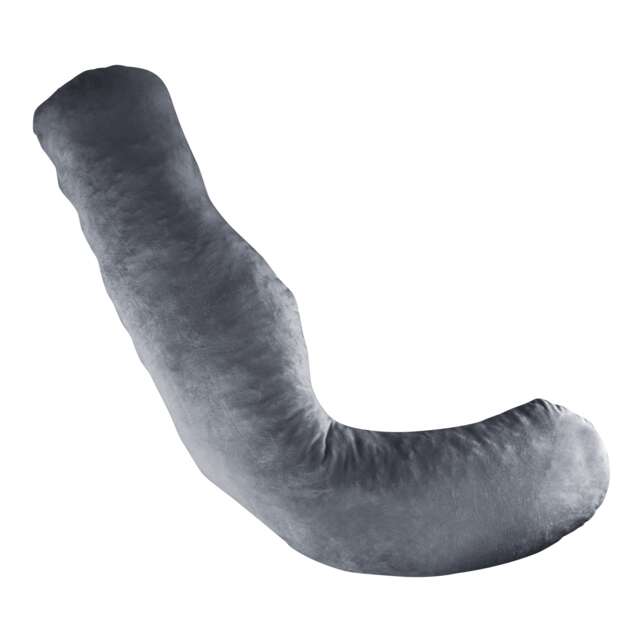 Aamira Dark Grey Pregnancy Maternity Pillow 145x25x25cm L Shaped Memory Foam Grey Dark Grey L Shape - Dark Grey 1