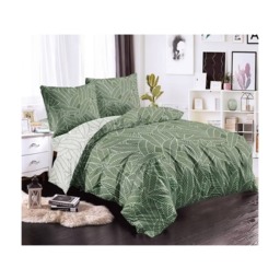 Ezysleep Leaf Print Printed Duvet Cover Set Soft Bedding Single Double King Green