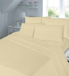 180TC Percale Fitted Sheet 10 Inch and Pillowcase Pair Latte Brown Latte Super King 1