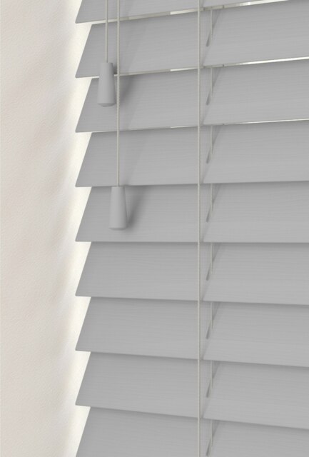 Faux Wooden Venetian Blind 105cm x 120cm Grey Light Grey