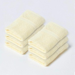 Homescapes Turkish Cotton Face Cloth - Set of 6, Yellow