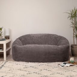 Soul Giant Corduroy Bean Bag Charcoal Grey 2-Seater Bean Bag Chair Grey Charcoal Grey XL 1