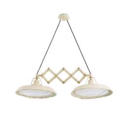 Plec LED 2 Light Double Adjustable Outdoor Dome Ceiling Pendant Light Off-White IP44