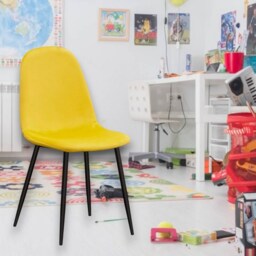 Dining Chair - Metal - L52 x W44 x H86 cm - Yellow/Black Yellow