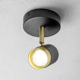 CGC ORIO Single GU10 Adjustable Ceiling and Wall Spot Light, Black & Brushed Gold Multi Black and Brushed Gold height 12 cm, width 10 cm