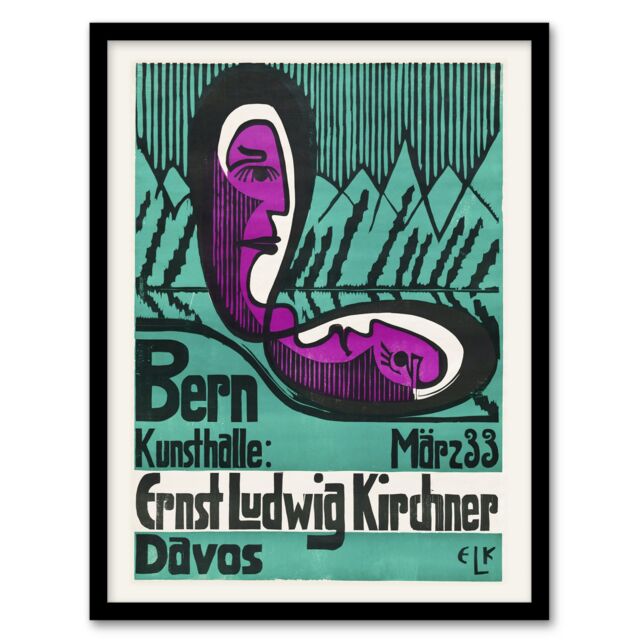 "Retrospective Exhibition Poster Kirchner Framed Wall Art Print 12X16"""