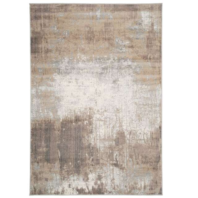 KUKOON Greige Distressed Abstract Living Area Rug 240cm x 330cm Cream