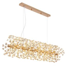 Katrina Pendant Ceiling Light Gold Colors K9 Crystals 12x G9 3000K