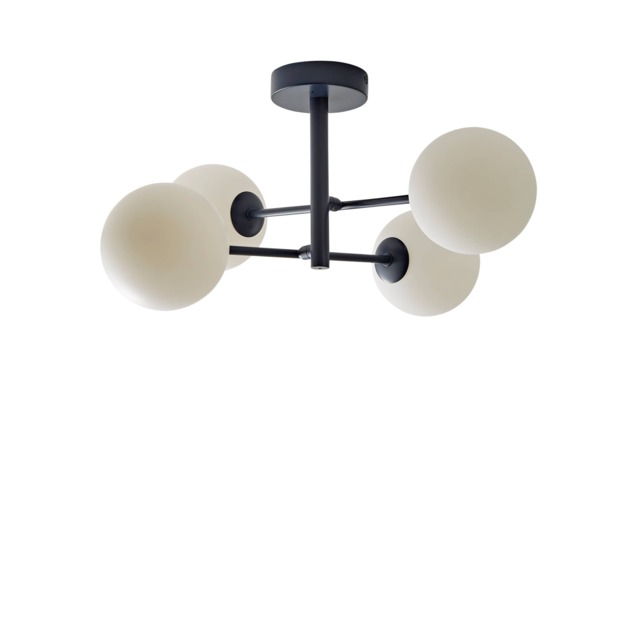 ValueLights Darla Navy 4 Way Frosted Globe Bathroom Ceiling Light Blue