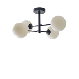 ValueLights Darla Navy 4 Way Frosted Globe Bathroom Ceiling Light Blue
