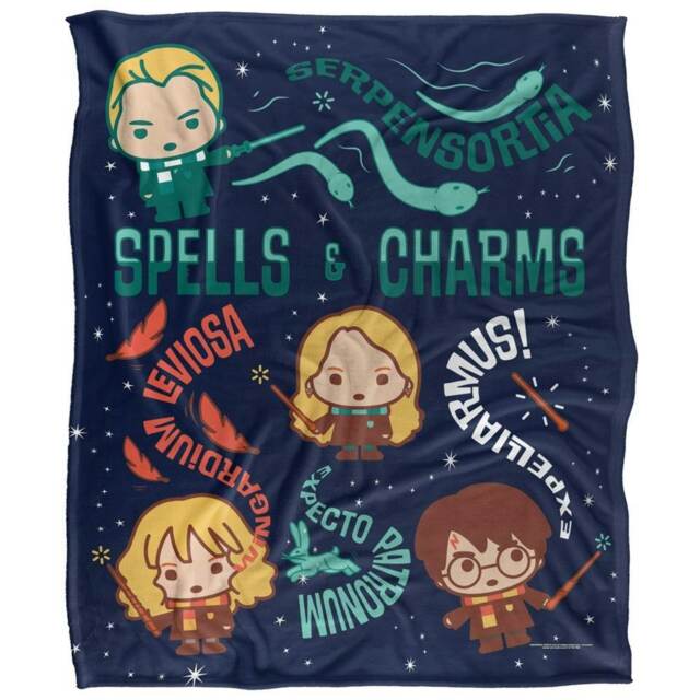 Harry Potter Spells & Charms Chibi Blanket - Multicoloured - One Size