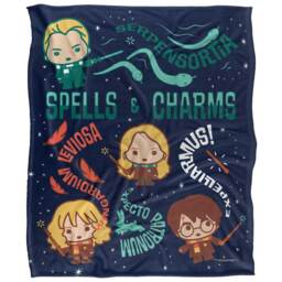 Harry Potter Spells & Charms Chibi Blanket - Multicoloured - One Size