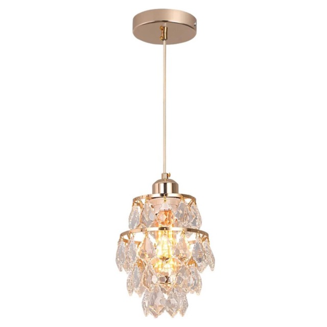 Crystal Gold Chandelier Pendant Light Ceiling Light Height Adjustable E27