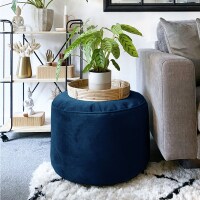 rucomfy Velvet Pouffe - Indoor Bean Bag Footstool