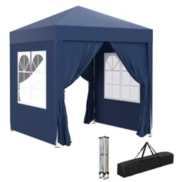 Outsunny 2x2m Pop Up Gazebo Canopy Marquee w/ Carry Bag, Blue Blue Blue