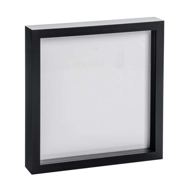 "Nicola Spring 10 x 10"" Photo Frame - Black - 3D Photo Frame Picture Frame Box Portrait Display Case (53 x 53cm)"