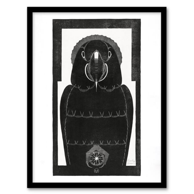 Samuel J De Mesquita Framed Wall Art Print Stylised Ara Macaw Parrot Home Décor