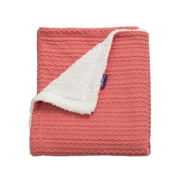 Clevamama Luxe Sherpa Baby Blanket Red