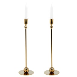 33cm Tall Metal Iron Taper Candle Stick Holder Dinner Table Wedding Party Decor Gold 2 x Gold