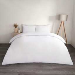 OHS Luxury Soft Microfibre Piped Edge Duvet Quilt Cover and Pillowcase Set, King - Black/White