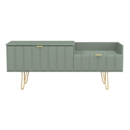 Metro 2 Drawer 2 Level Media Unit in Reed Green (Ready Assembled) Green Reed Green