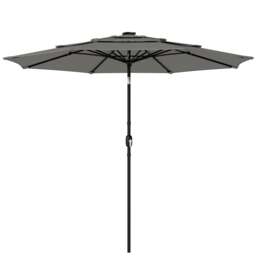 Outsunny Garden Parasol, Outdoor Umbrella with Tilt Function, Grey Grey Green 300W x 300D x 240H cm