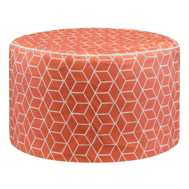 Gardenwize Terracotta Cube Inflatable Ottoman Stool Outdoor