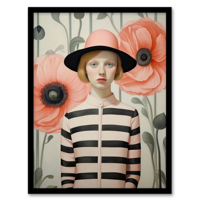 Call Me Poppy Magic Realism Oil Pastel Home Decor Black Framed Wall Art Print A4