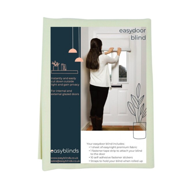 Easyblinds Easydoor door blind, cream, self-adhesive attachments, easy cut to size or shape up to 65 x 110cm Cream Cream S 1