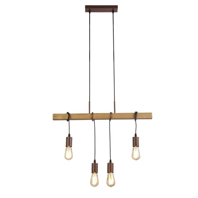 4LT RUSTIC DINER BAR WITH EXPOSED LAMP-HOLDER (LAMPS NOT INC