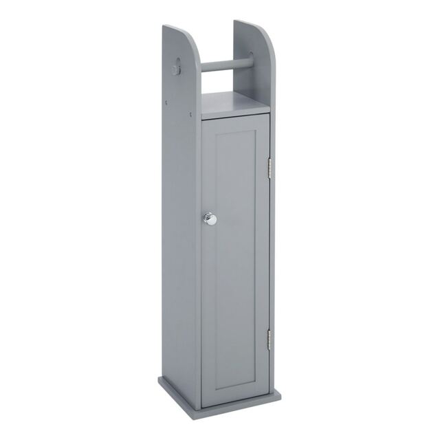 Living and Home Wooden Bathroom Cabinet for Toilet Rolls - Grey 20 W x 18 D x 78 Hcm
