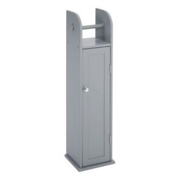 Living and Home Wooden Bathroom Cabinet for Toilet Rolls - Grey 20 W x 18 D x 78 Hcm