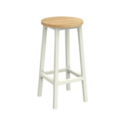 Set of 2 Bar Stools With Metal Frame Beige Brown