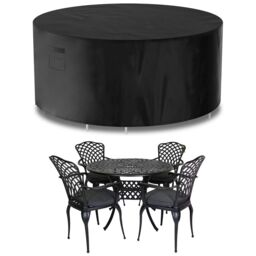 Futura Round 128X71cm Waterproof Garden Furniture Cover 420D Black Black 128x71cm 1