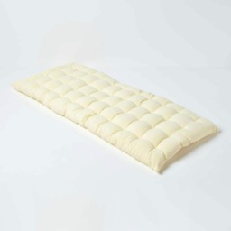 Homescapes Garden Bench Cushion Luxury 2 Seater Cotton Indoor Outdoor Seat Pad Cream 108 x 42 cm 1
