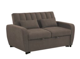 Gibson 2-Seater Velvet Pull-Out Sofa Bed with Firm Support - Brown Brown Two Seater 1