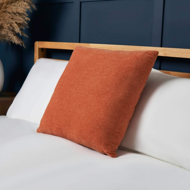 BHS Chenille Cushion, Terracotta