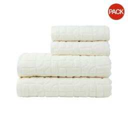 Vinga Verso Organic Cotton Towel Set (Pack of 4) - Natural - One Size Cream One size