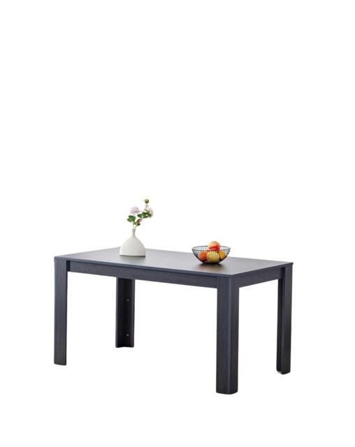 Dining Table Dark Grey Wood Kitchen Place for 6 Seats, Dining Table Only (Dark Grey H75 x L140 x W80 CM) Grey