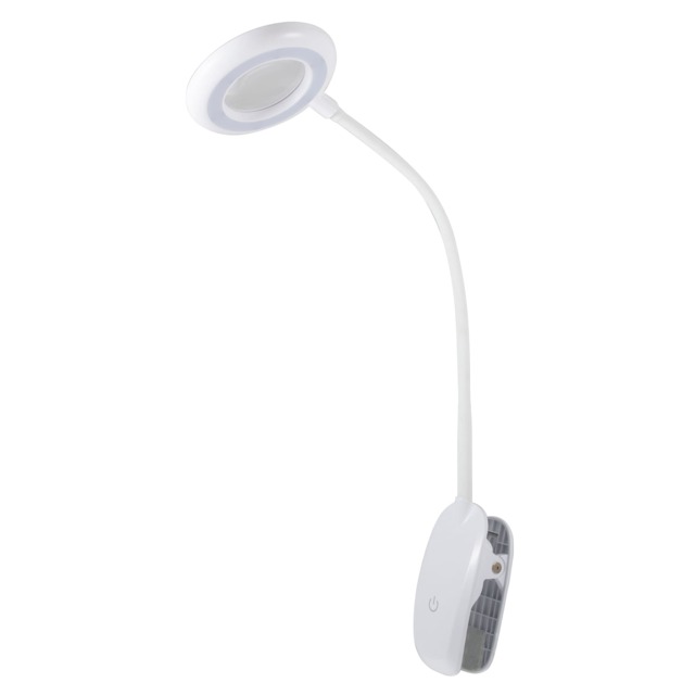 PURElite Rechargeable Clip-on Magnifier - LED Flexible Table & Desk Lamp, 3x Magnification for Reading & Crafts