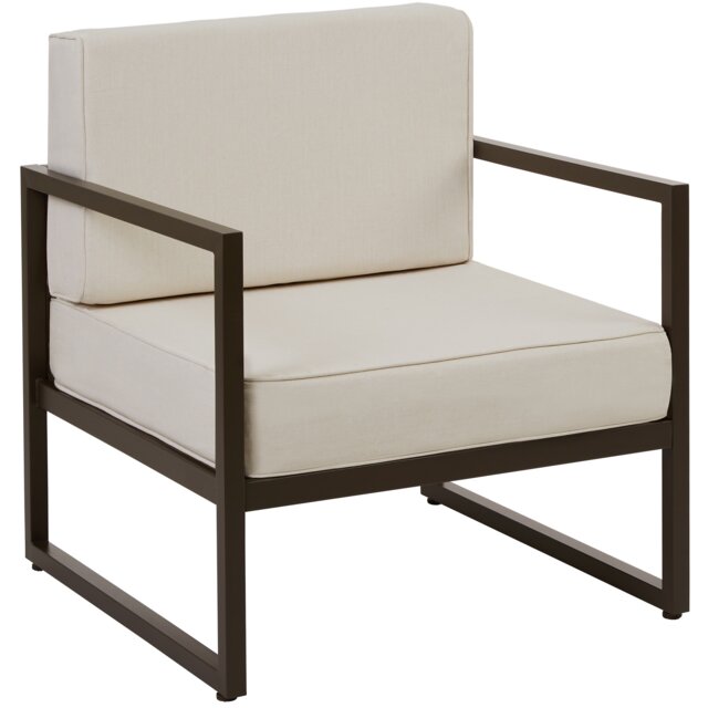 Garden Chair Comosa - XXL padding, water-repellent covers, steel frame Brown brown/beige One Size 1