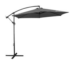 Groundlevel 3m Outdoor Cantilever Banana Garden Parasol Umbrella Grey Grey