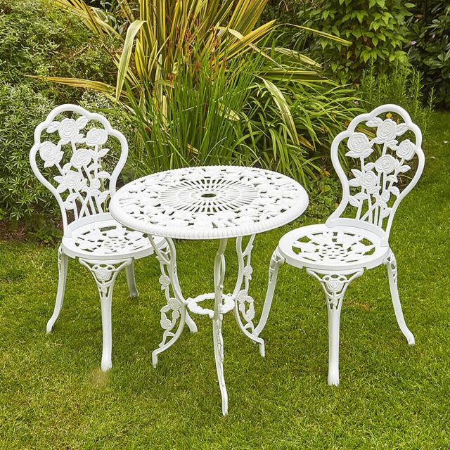 Bistro Set Outdoor Patio Garden Furniture Table and 2 Chairs Metal