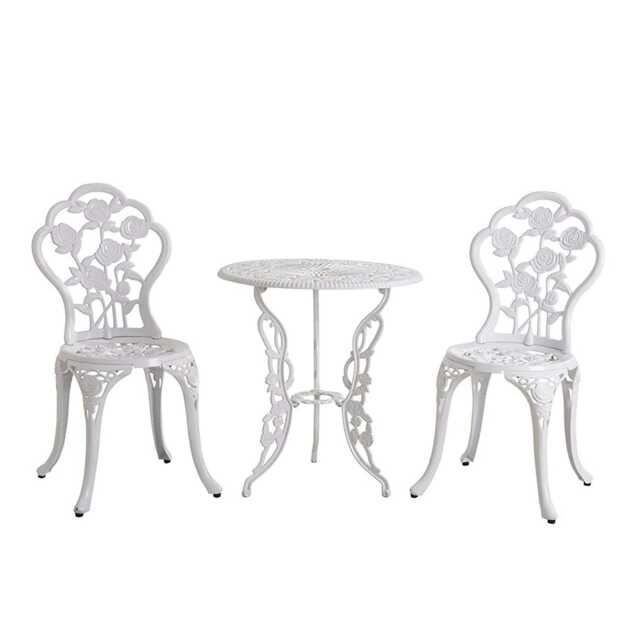 Bistro Set Outdoor Patio Garden Furniture Table and 2 Chairs Metal