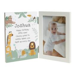 Personalised Animals Wooden Hinged 6x4 Photo Frame White One Size