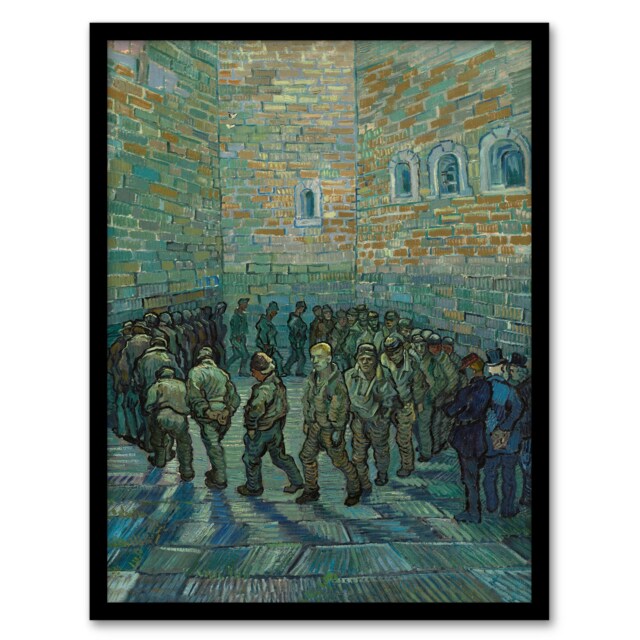 Vincent van Gogh Framed Wall Art Penitentiary Prisoners Exercising Home Décor
