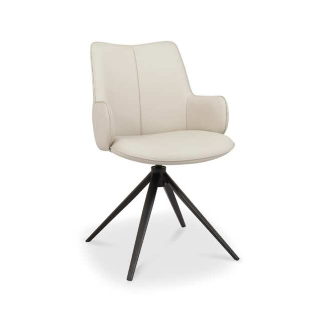 Bentley Designs - Rowan - Swivel Chair in Ivory Faux Leather (Single)