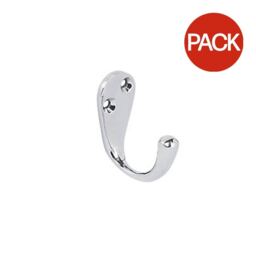 Securit Coat Hooks (Pack of 2) - Chrome Plate - 50mm